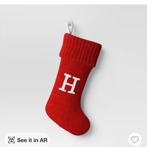 The Wondershop Christmas Red Knit Letter H Stocking is a large, 18-inch